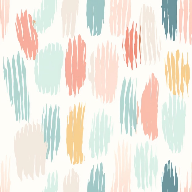 Artistic Harmony Seamless Watercolor Brushstrokes Pattern in Minimalist Flat Design