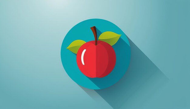 Photo artistic illustration of cherry icon in modern flat style