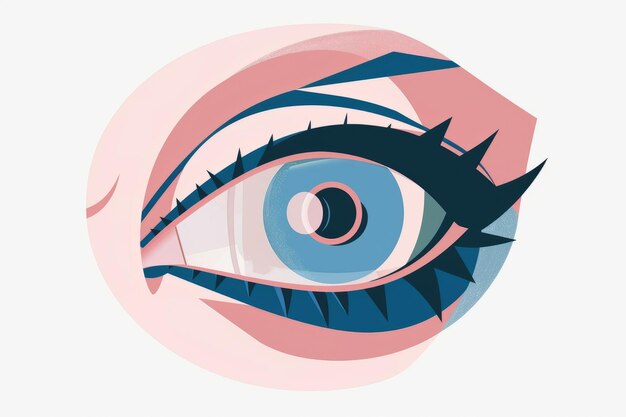 Photo artistic illustration of an eye with pastel colors