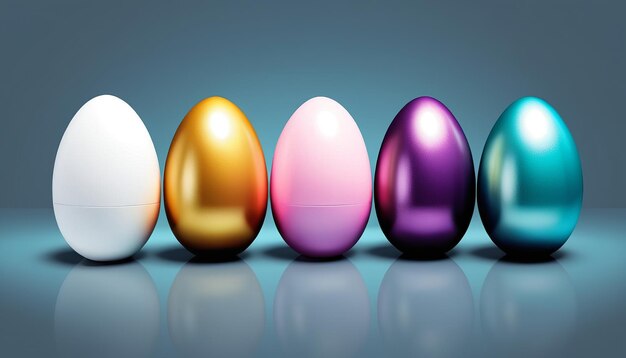 Photo artistic illustration of metallic eggs money boxes in vector art