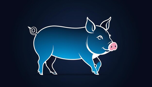 Foto illustrazione artistica della silhouette di maiale in grafica vettoriale