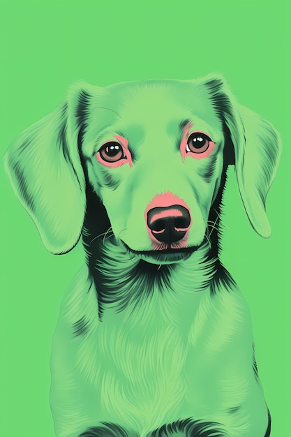 Artistic image of a dog colorful and modern poster