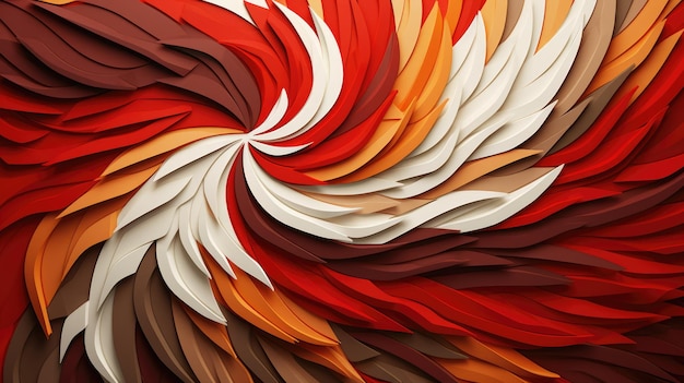 an artistic interpretation of the Indonesian flag creatively incorporating elements of nature