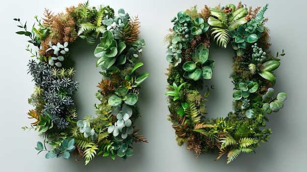 写真 アーティスティック・インタプリテーション・オブ・ザ・ナンバー  生きている植物から作られた数字