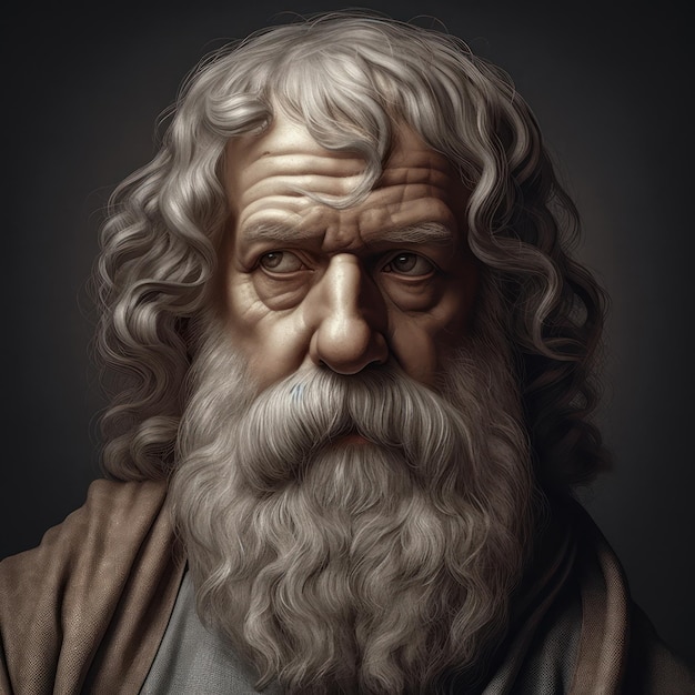 An artistic interpretation of a portrait of Plato the renowned ancient Greek philosopher