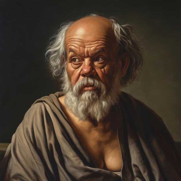 An artistic interpretation of a portrait of Socrates the renowned ancient Greek philosopher