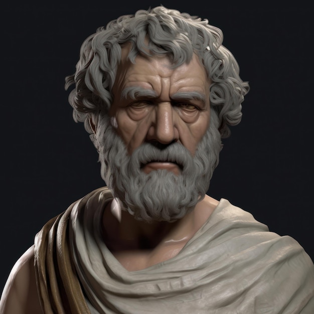 An artistic interpretation of a portrait of Thales the renowned ancient Greek philosopher