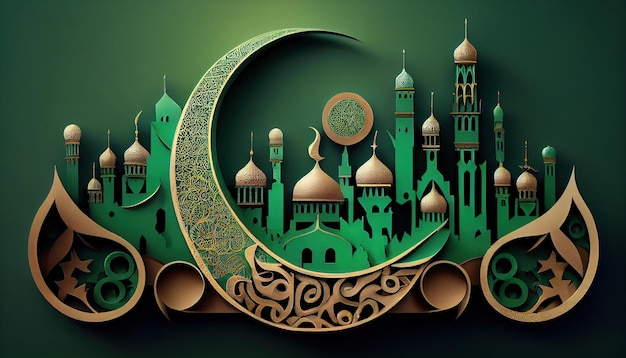 Artistic islamic ramadan kareem illustration background