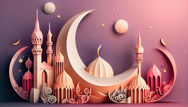 Artistic islamic ramadan kareem illustration background