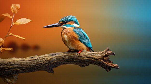 Photo artistic kingfisher a captivating autumn portrait