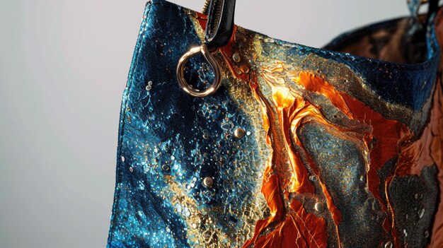 Artistic Leather Handbag Texture