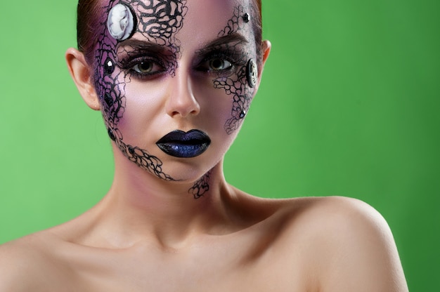 Artistic makeup model studio shots