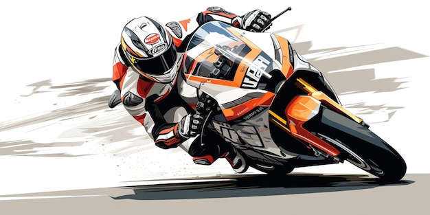 Artistic Masterpiece of Racing Motorcycle Motorcycle racer