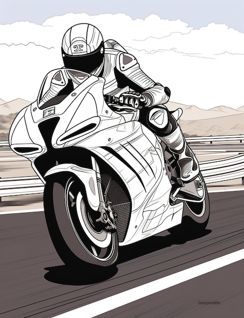 Artistic Masterpiece of Racing Motorcycle Motorcycle racer