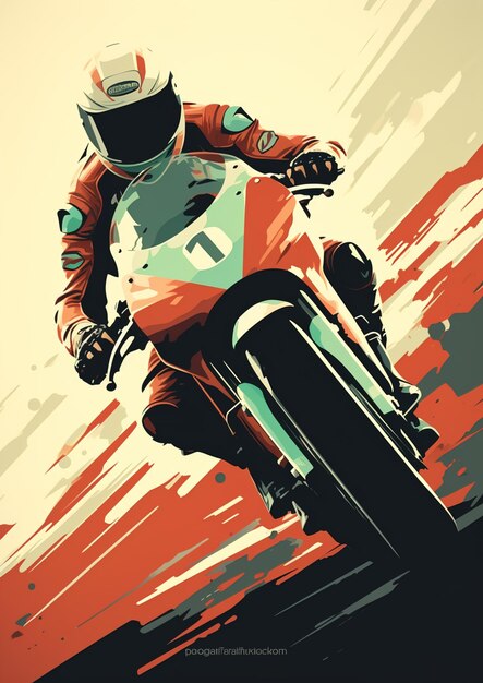 Artistic Masterpiece of Racing Motorcycle Motorcycle racer