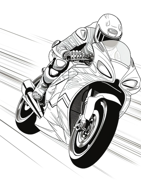 Artistic Masterpiece of Racing Motorcycle Motorcycle racer