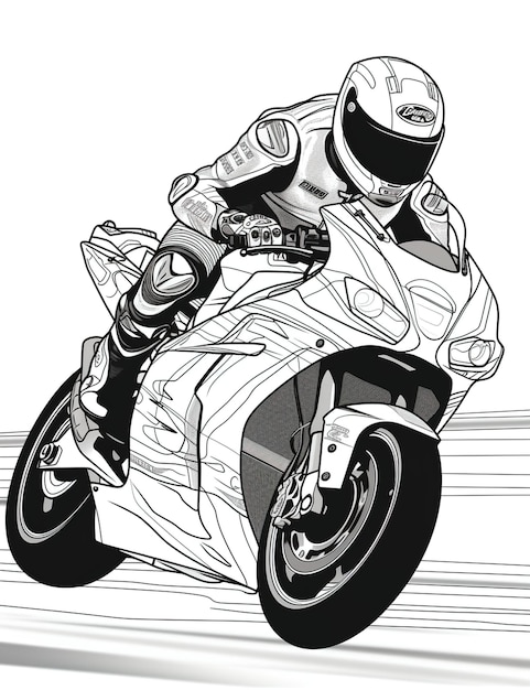 Artistic Masterpiece of Racing Motorcycle Motorcycle racer