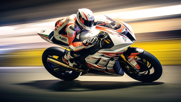 Photo artistic masterpiece of racing motorcycle motorcycle racer