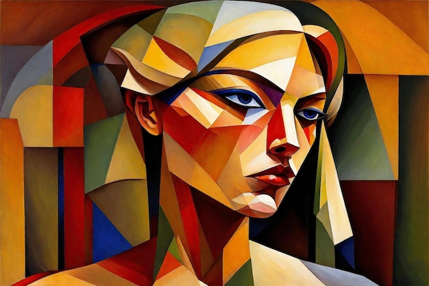 Artistic oil painting of a woman's face in a modern style