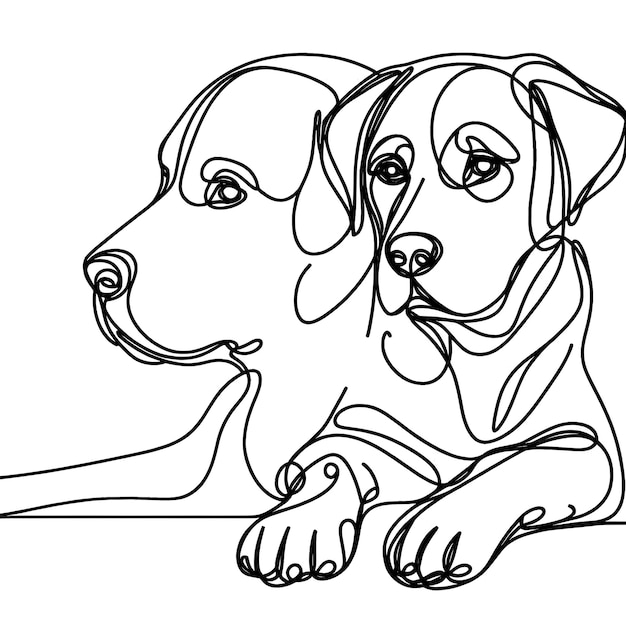 1 ラインアート 犬のイメージ ミニマルアート 1 ライン アート 1 ストロークアート