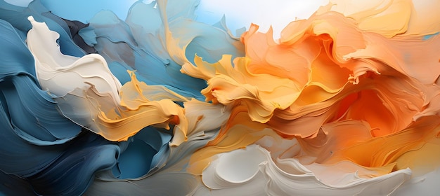 artistic paint heavy brushstrokes light orange and azure