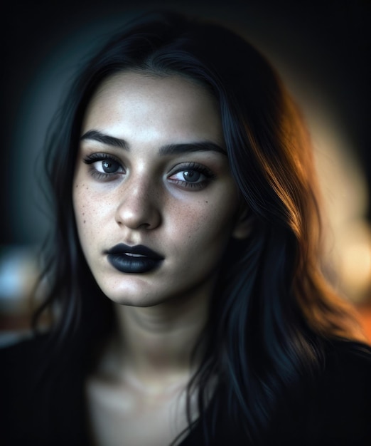 Artistic Portrait Photography Marketing Materials Stock Photo Goth Makeup