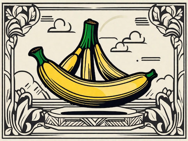 Photo artistic portrayal of bananas