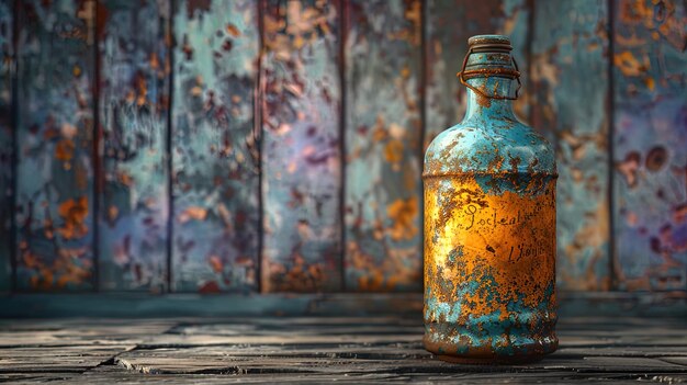 Artistic portrayal of an old and weathered antique bottle highlighting its timeless beauty and ch