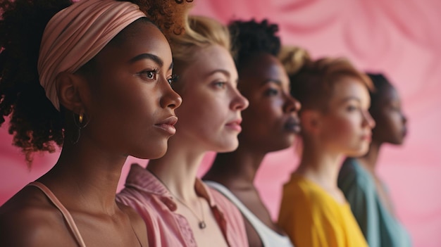 Artistic rendering of a diverse group of cancer warriors standing together symbolizing strength and