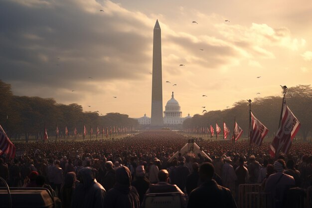 Artistic rendering of the Million Man March