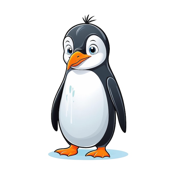 Artistic Representation of a Cartoon Penguin in Vector