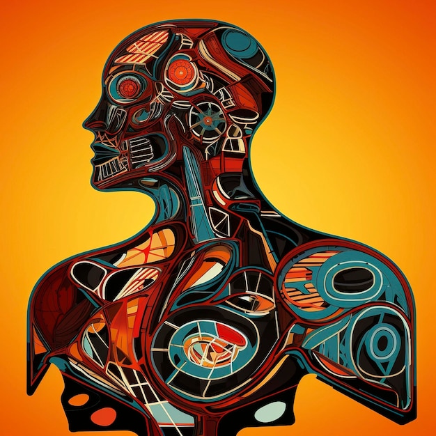 An artistic representation of the human bodys