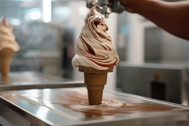 Artistic shot of a softserve ice cream dispenser