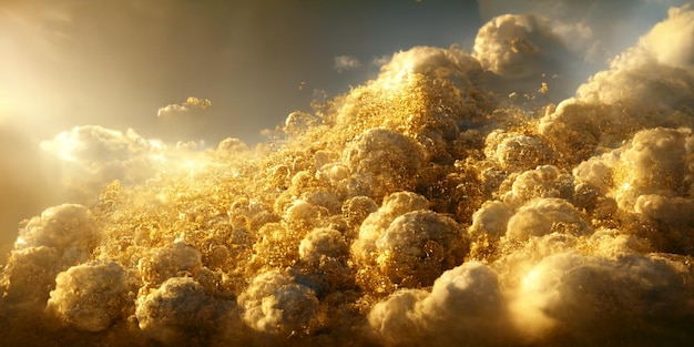 Artistic sky design gold clouds