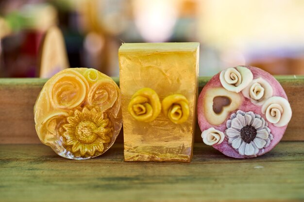 Artistic soap figurines made out of beeswax and other apiary products, cold pressed