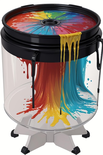 Artistic Splash Paint a colorful paint mixing machine with a drip of paint on it