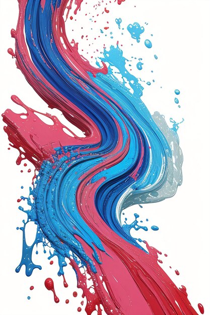 Artistic Splash Paint a colorful painting of a wave of paint on a white background