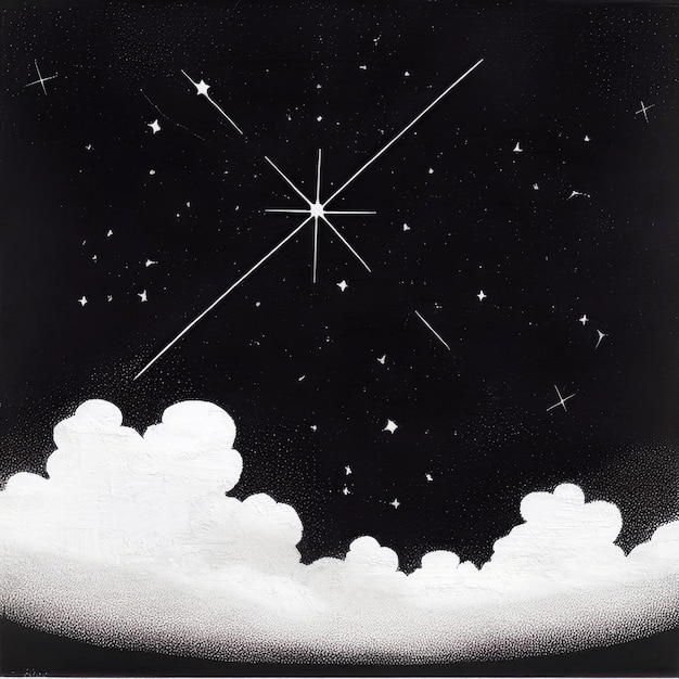 Artistic Starlight Illustration Moon Stars Cosmos Constellation