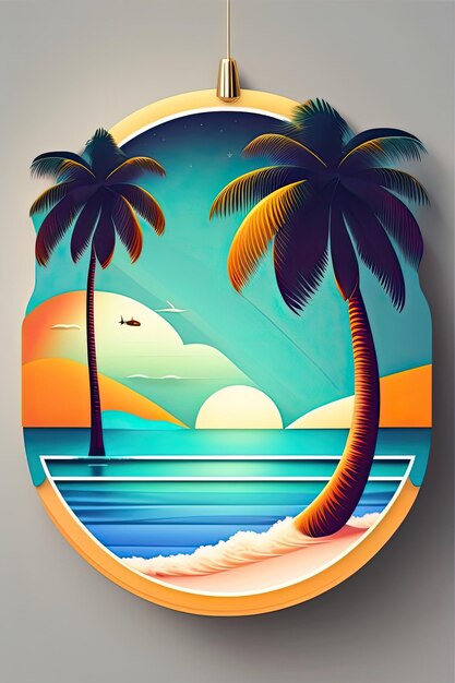 Artistic summer poster design