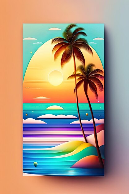 Artistic summer poster design