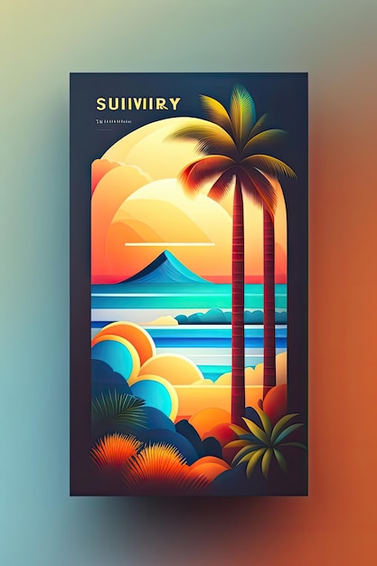 Artistic summer poster design