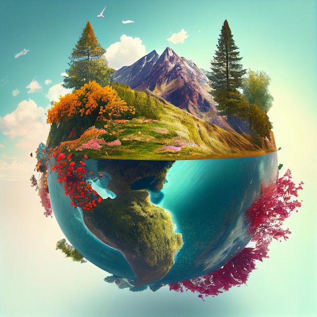 Artistic Visions for a Greener Earth Concept Art on Earth Day Generative AI