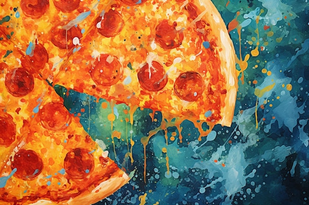 Artistic water color pizza background