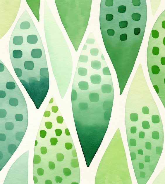 Foto disegni artistici ad acquerello con sfondo a tema di colore verde nello stile di più linee a grassetto punteggiate forma giocosa