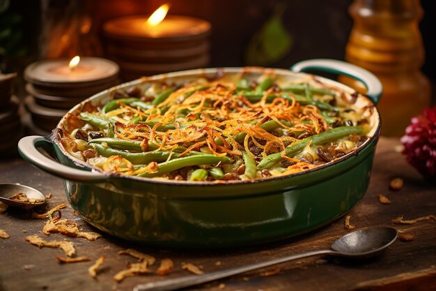 Artistically Arranged Green Bean Casserole