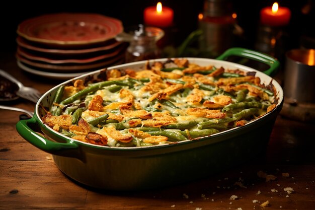 An Artistically Arranged Green Bean Casserole