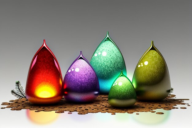 Foto artistiek abstract creatief kleurrijk 3d-rendering model vreemde vorm ornament decoratie