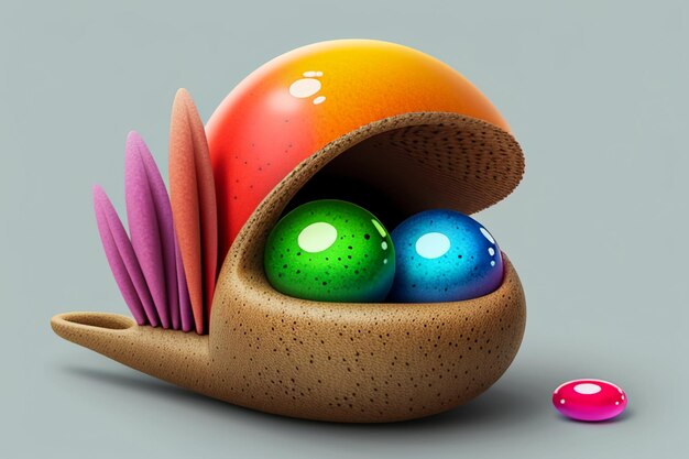 Foto artistiek abstract creatief kleurrijk 3d-rendering model vreemde vorm ornament decoratie