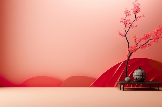 Artistieke scèneachtergrond met Chinese stijlelementen