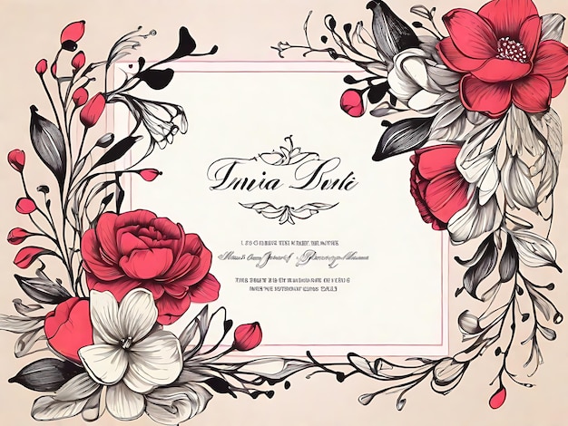 Artistry Blooms HandDrawn Invitation Card and Flower Flayer